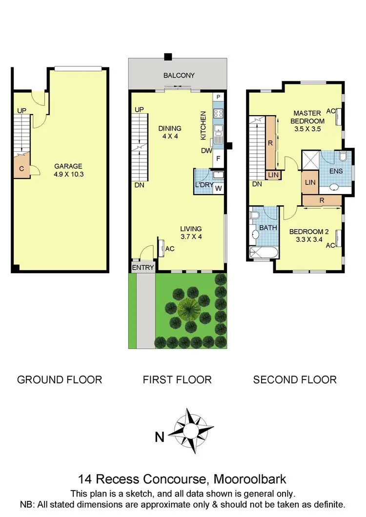 Floorplan of Homely townhouse listing, 14 Recess Concourse, Mooroolbark VIC 3138