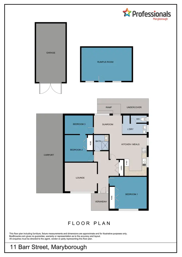 Floorplan of Homely house listing, 11 Barr Street, Maryborough VIC 3465
