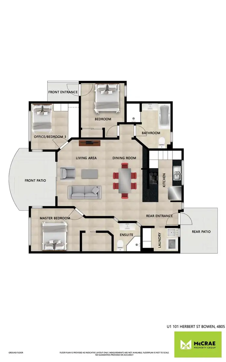 Floorplan of Homely unit listing, 1-4/101 Herbert Street, Bowen QLD 4805