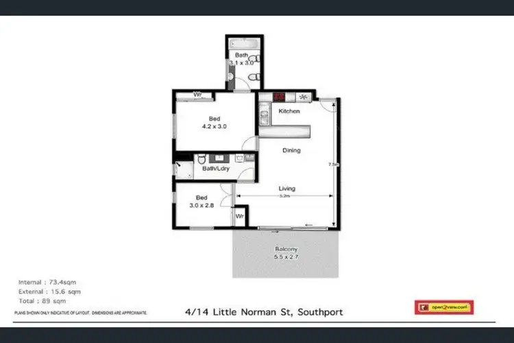 Floorplan of Homely apartment listing, 4/14 Little Norman Street, Southport QLD 4215