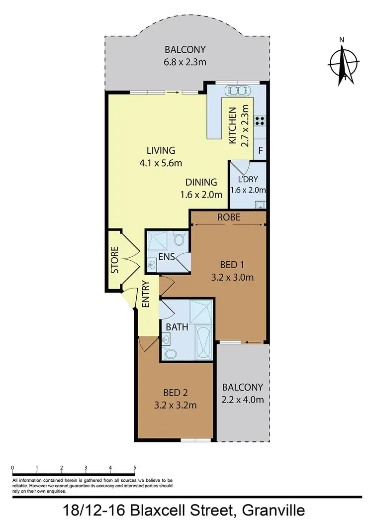 Floorplan of Homely unit listing, 18/12-16 Blaxcell Street, Granville NSW 2142