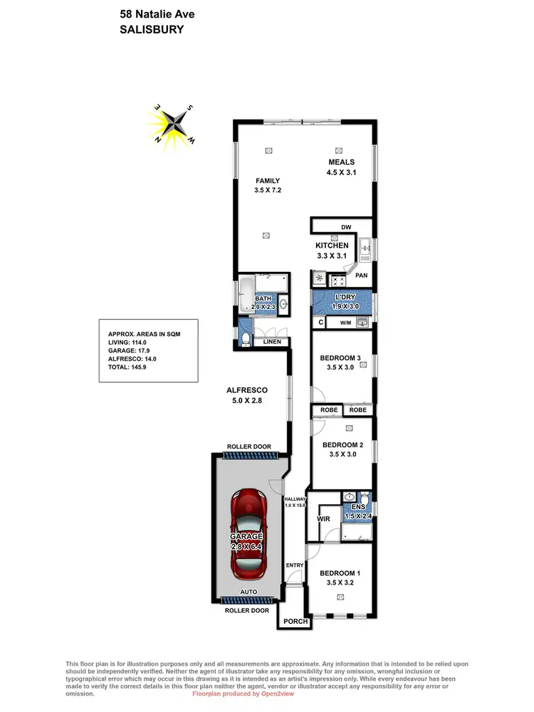 Floorplan of Homely house listing, 58 Natalie Avenue, Salisbury SA 5108