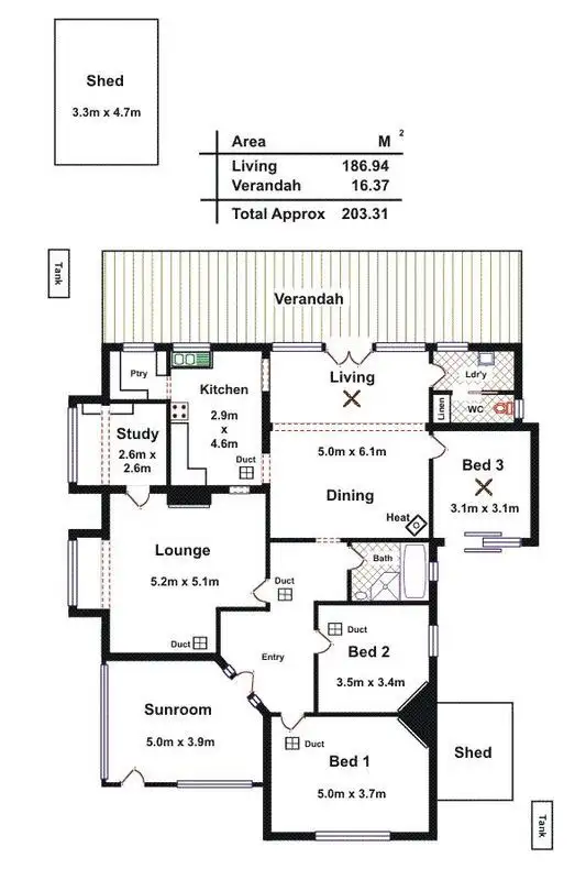 Floorplan of Homely house listing, 17 Brougham Place, Alberton SA 5014