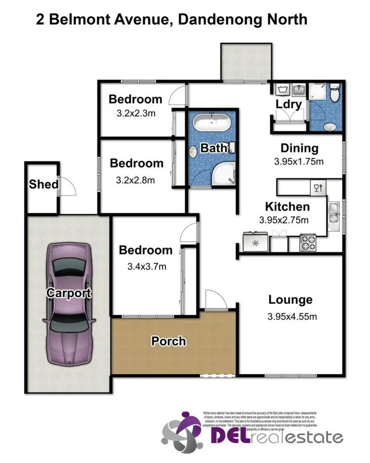 Floorplan of Homely house listing, 2 Belmont Avenue, Dandenong North VIC 3175
