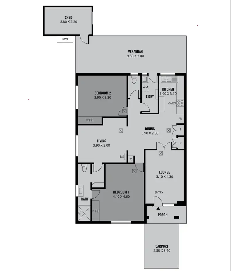Floorplan of Homely house listing, 1/84 Royal Avenue, Pooraka SA 5095