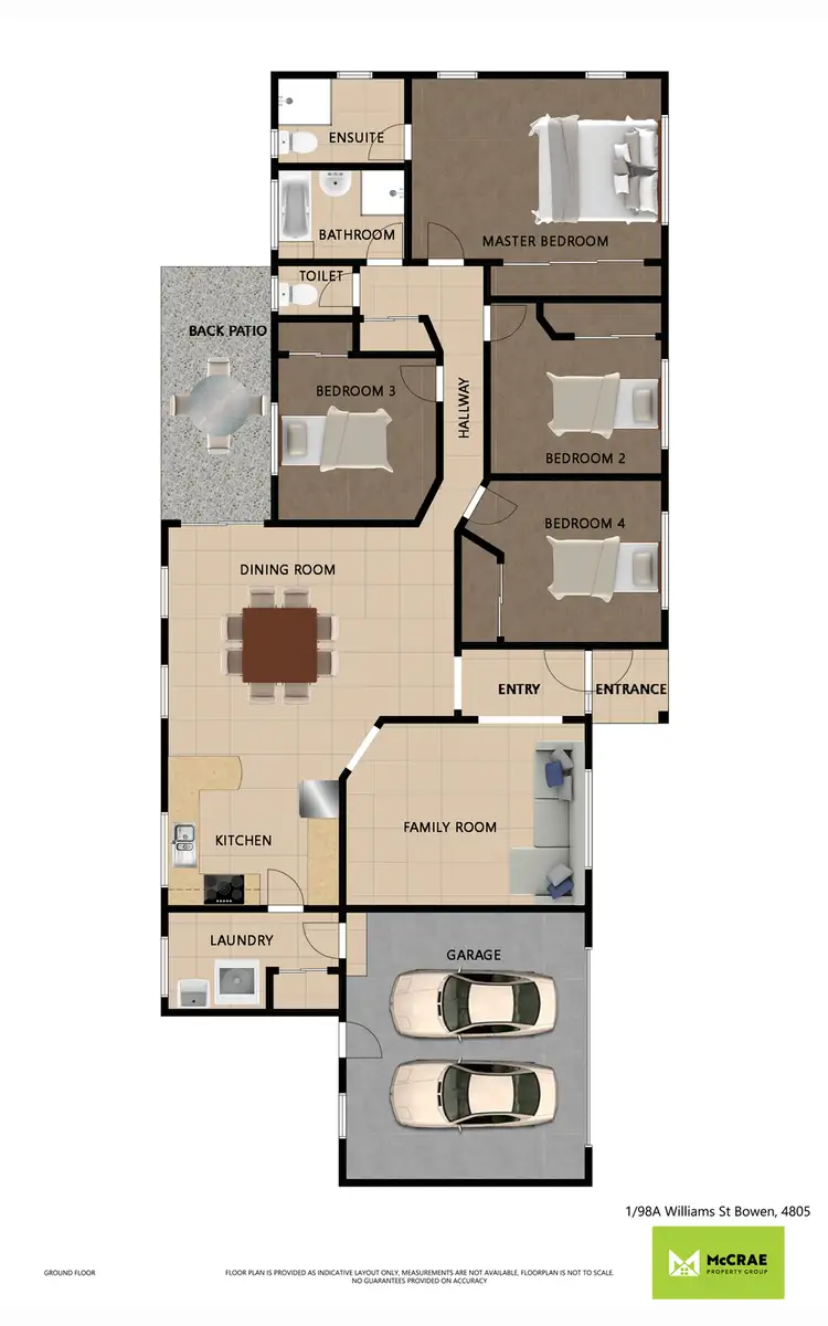 Floorplan of Homely villa listing, 1/98A Williams Street, Bowen QLD 4805