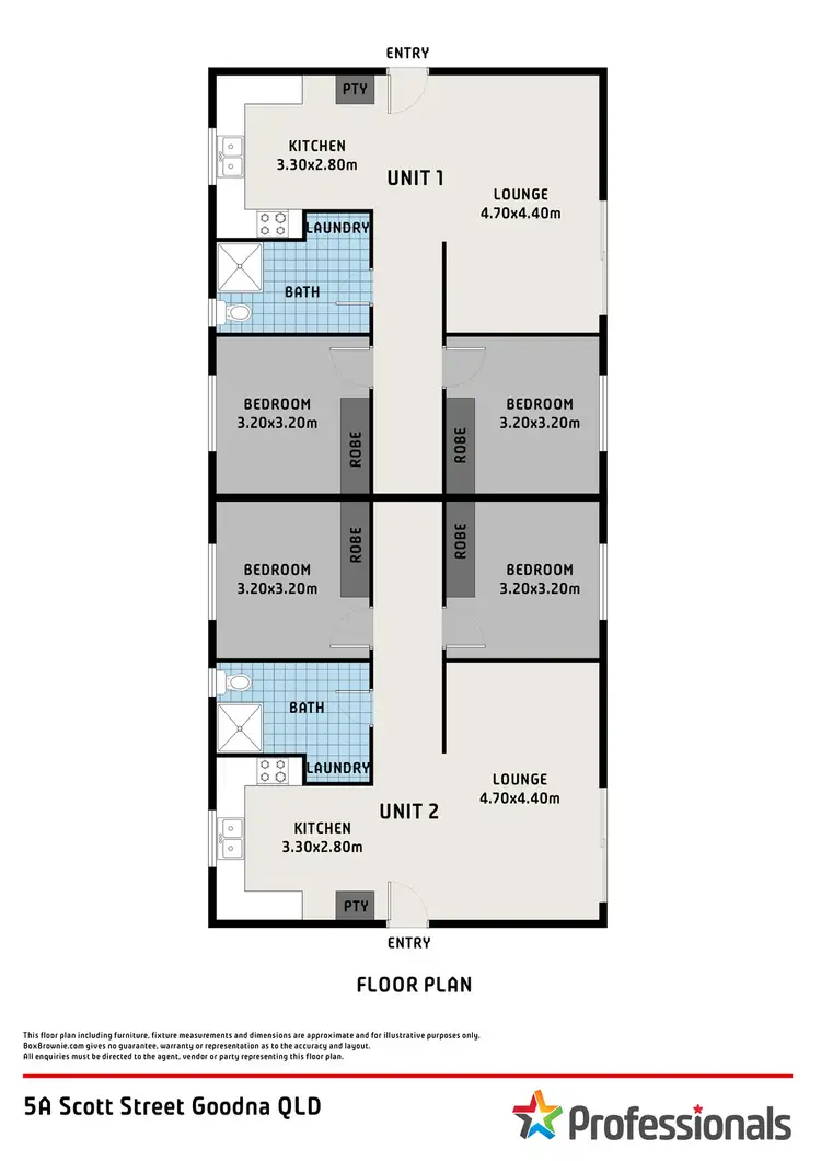 Floorplan of Homely semi-detached listing, 5A Scott Street, Goodna QLD 4300