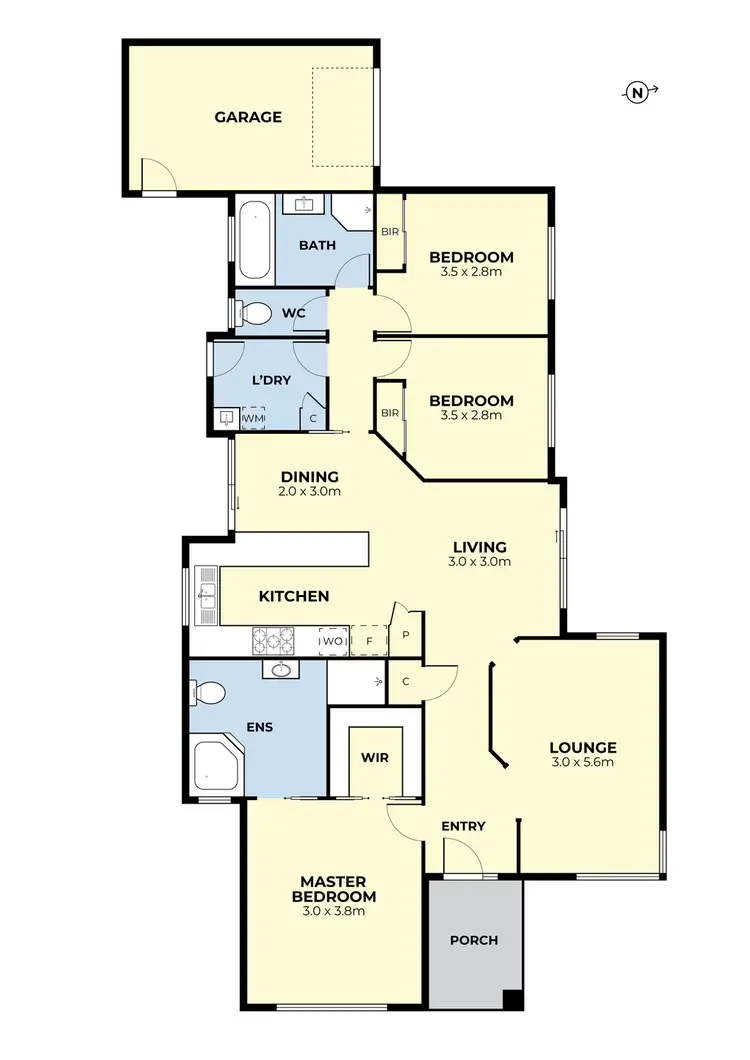 Floorplan of Homely unit listing, 1/195 Copernicus Way, Keilor Downs VIC 3038