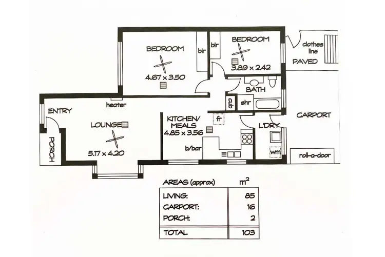 Floorplan of Homely unit listing, 1/3 Orient Road, Kensington Gardens SA 5068