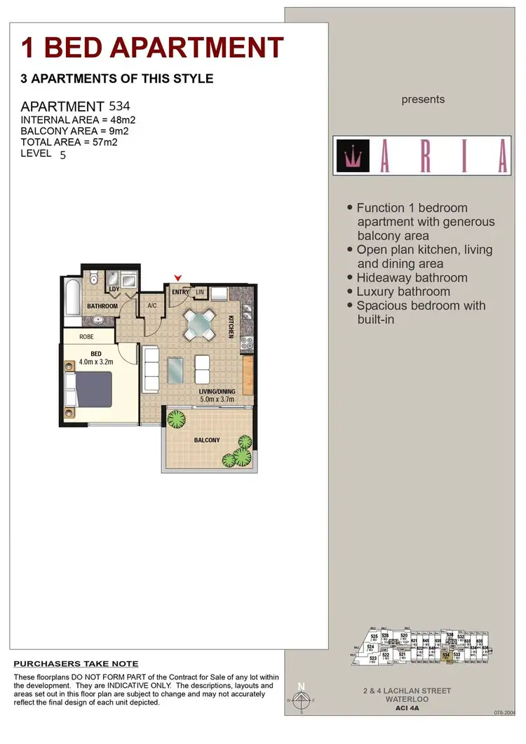 Floorplan of Homely apartment listing, 534/4 Lachlan Street, Waterloo NSW 2017