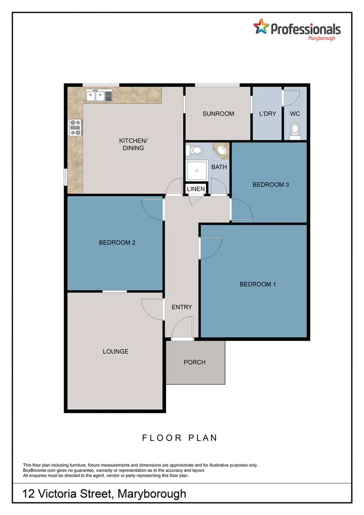 Floorplan of Homely house listing, 12 Victoria Street, Maryborough VIC 3465