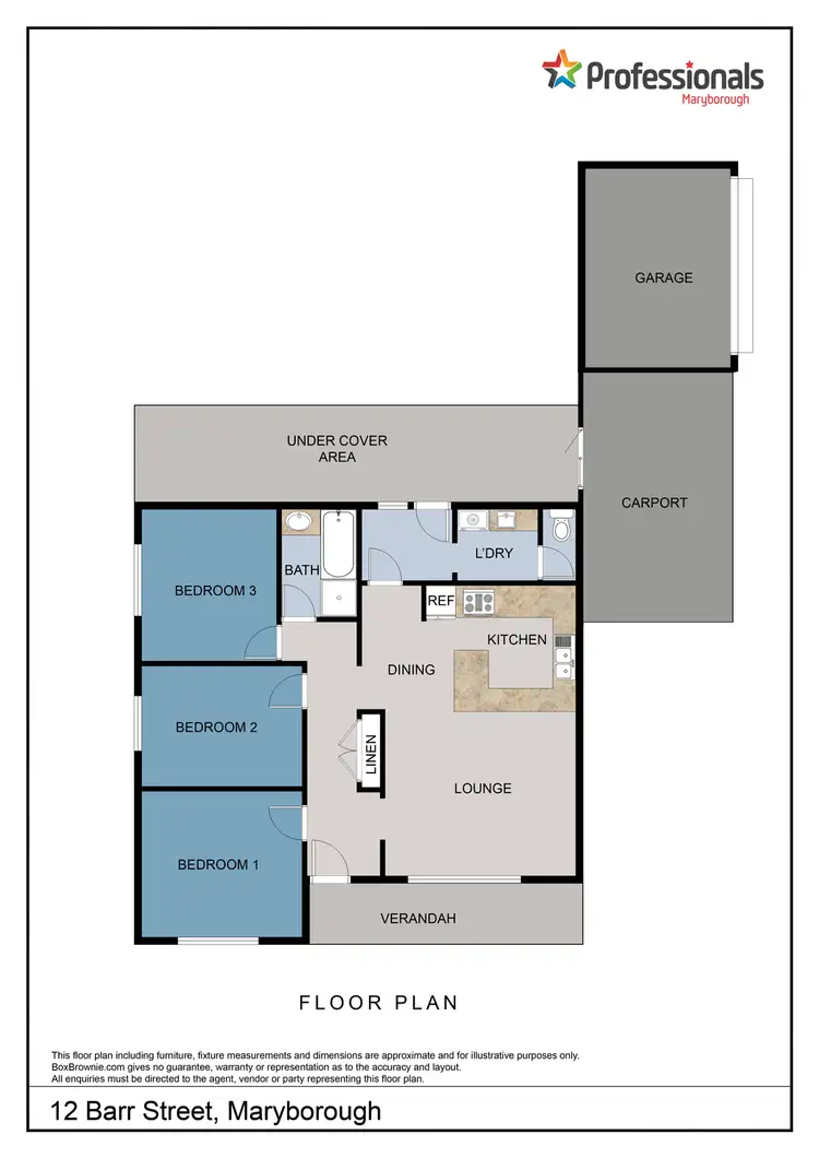 Floorplan of Homely house listing, 12 Barr Street, Maryborough VIC 3465