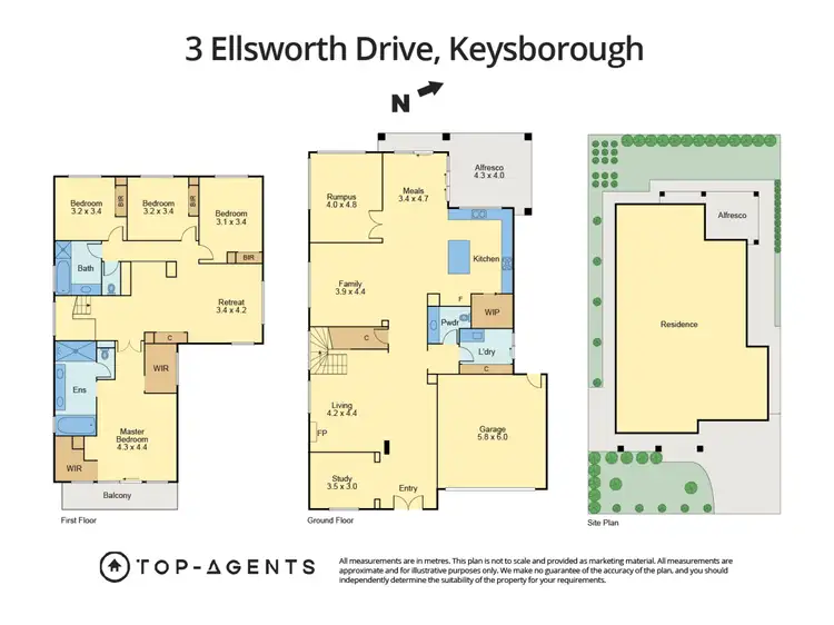 Floorplan of Homely house listing, 3 Ellsworth Drive, Keysborough VIC 3173
