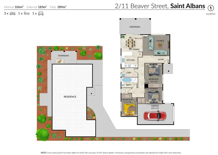 Floorplan of Homely unit listing, 2/11 Beaver Street, St Albans VIC 3021