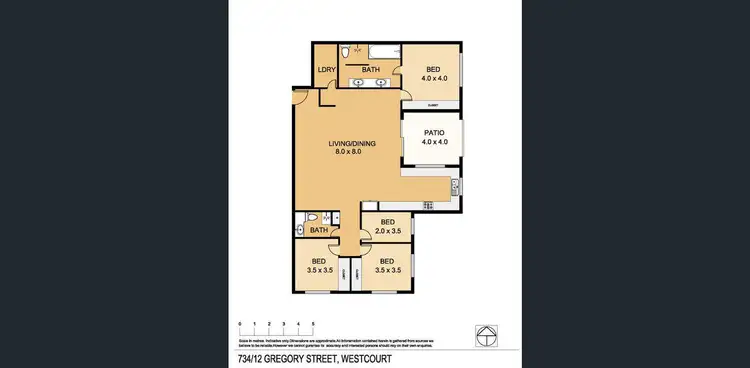 Floorplan of Homely unit listing, 734/12-21 Gregory Street, Westcourt QLD 4870