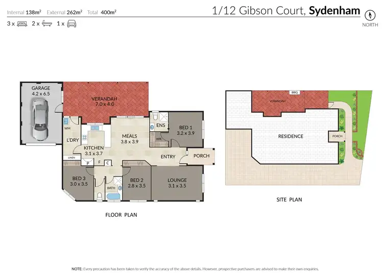Floorplan of Homely unit listing, 1/12 Gibson Court, Sydenham VIC 3037