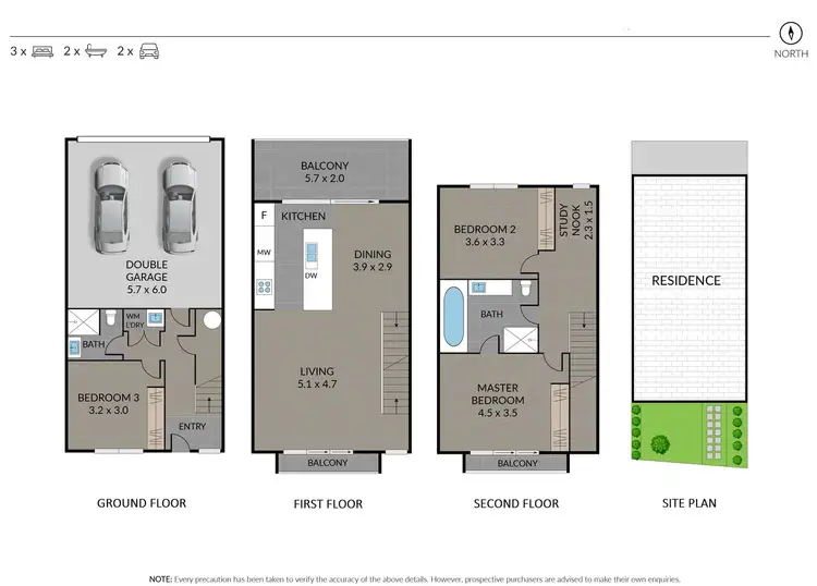 Floorplan of Homely townhouse listing, 54 Oakden Crescent, St Albans VIC 3021