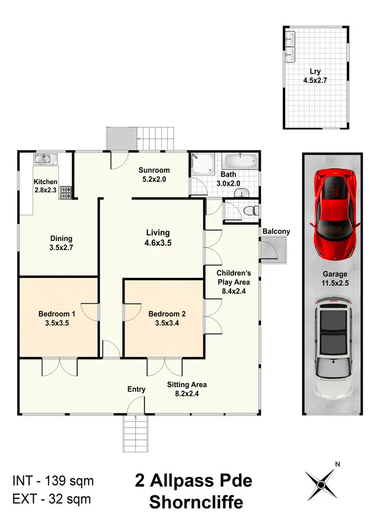 Floorplan of Homely house listing, 2 Allpass Parade, Shorncliffe QLD 4017