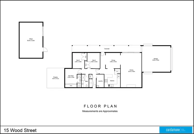 Floorplan of Homely house listing, 15 Wood Street, Mooroopna VIC 3629