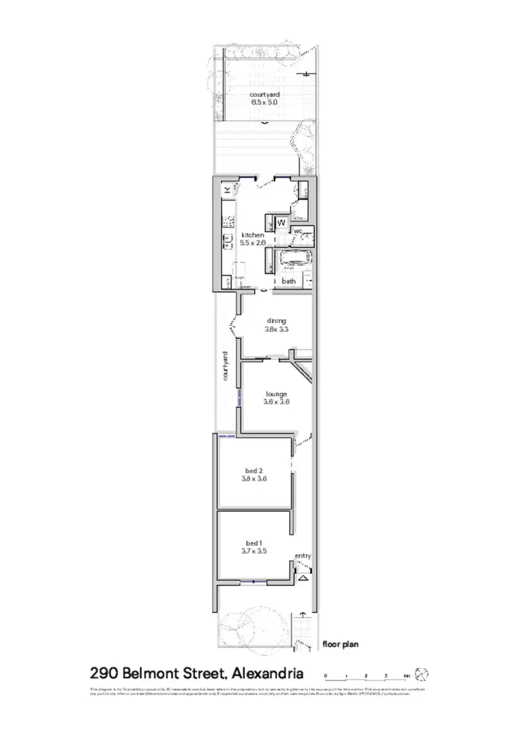 Floorplan of Homely terrace listing, 290 Belmont Street, Alexandria NSW 2015