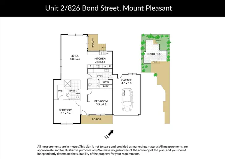Floorplan of Homely unit listing, 2/826 Bond Street, Mount Pleasant VIC 3350