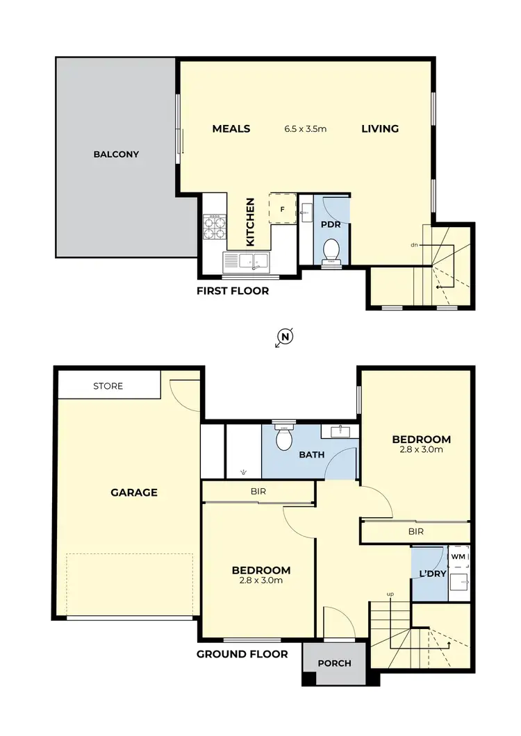 Floorplan of Homely townhouse listing, 2/56 Melfin Drive, Hillside VIC 3037