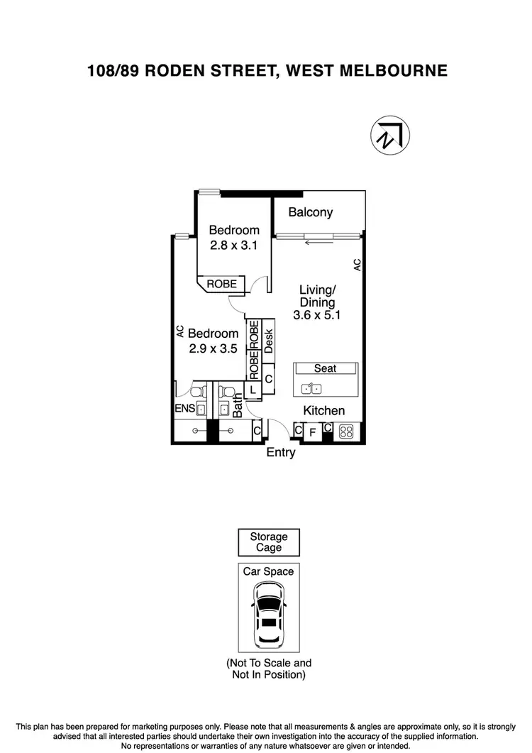 Floorplan of Homely apartment listing, 108/89 Roden Street, West Melbourne VIC 3003