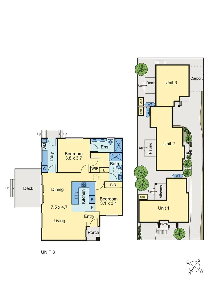 Floorplan of Homely townhouse listing, 1, 2 & 3/29 Springfield Road, Boronia VIC 3155