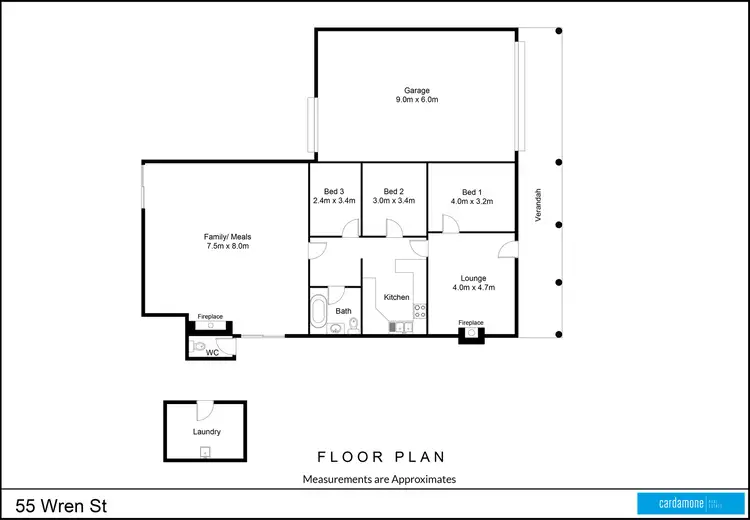 Floorplan of Homely house listing, 55 Wren Street, Toolamba VIC 3614