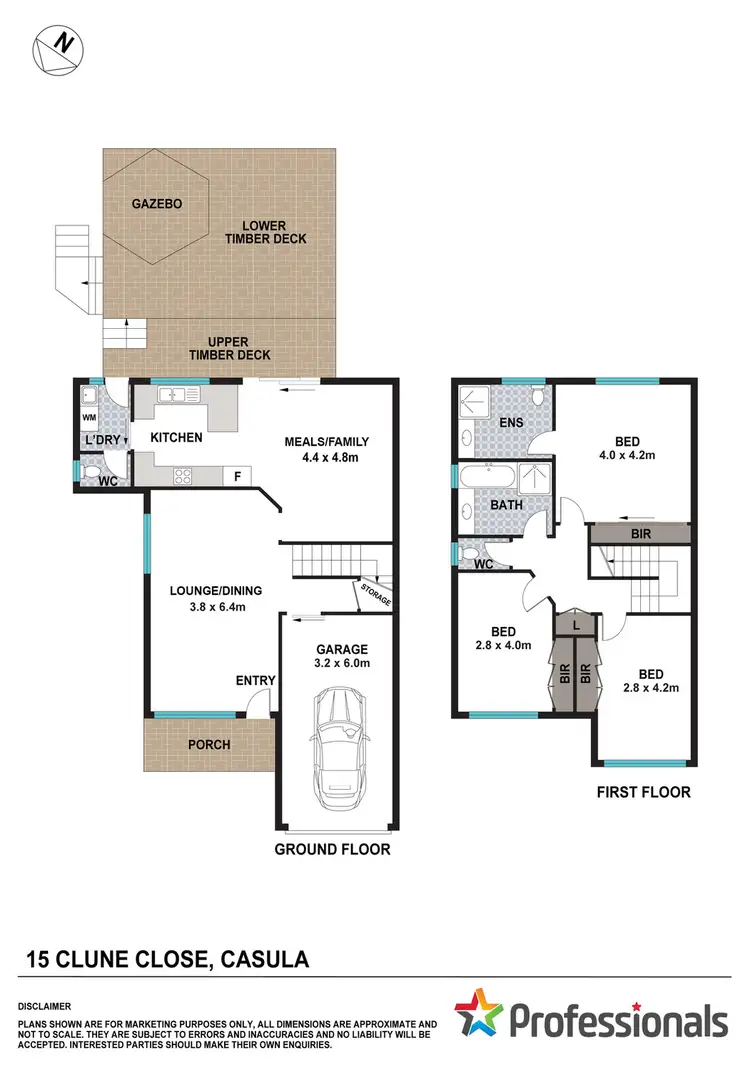 Floorplan of Homely semi-detached listing, 15 Clune Close, Casula NSW 2170