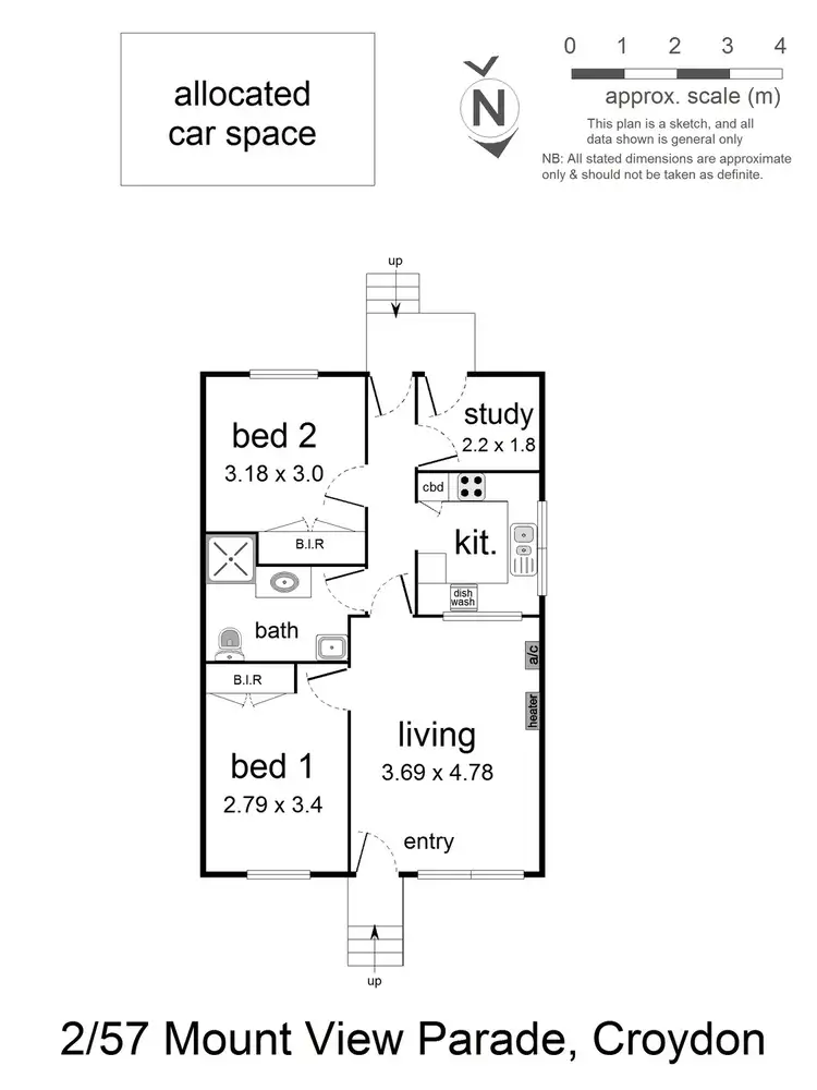 Floorplan of Homely unit listing, 2/57 Mount View Parade, Croydon VIC 3136