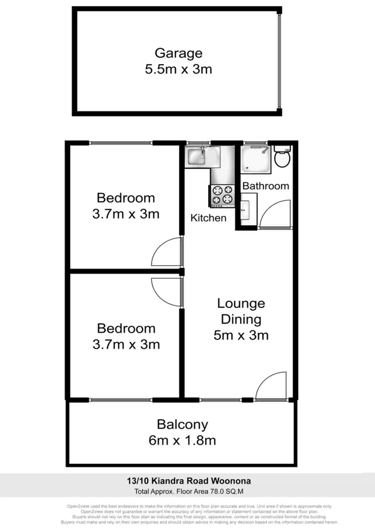 Floorplan of Homely unit listing, 13/10 Kiandra Road, Woonona NSW 2517