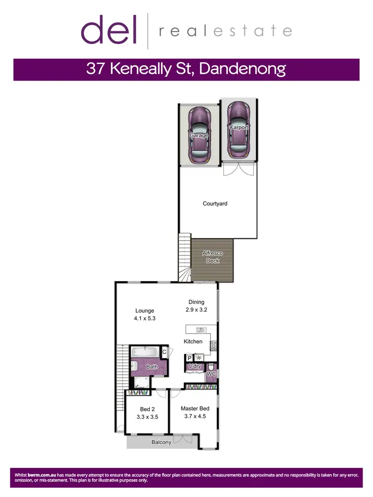 Floorplan of Homely unit listing, 37 Keneally Street, Dandenong VIC 3175