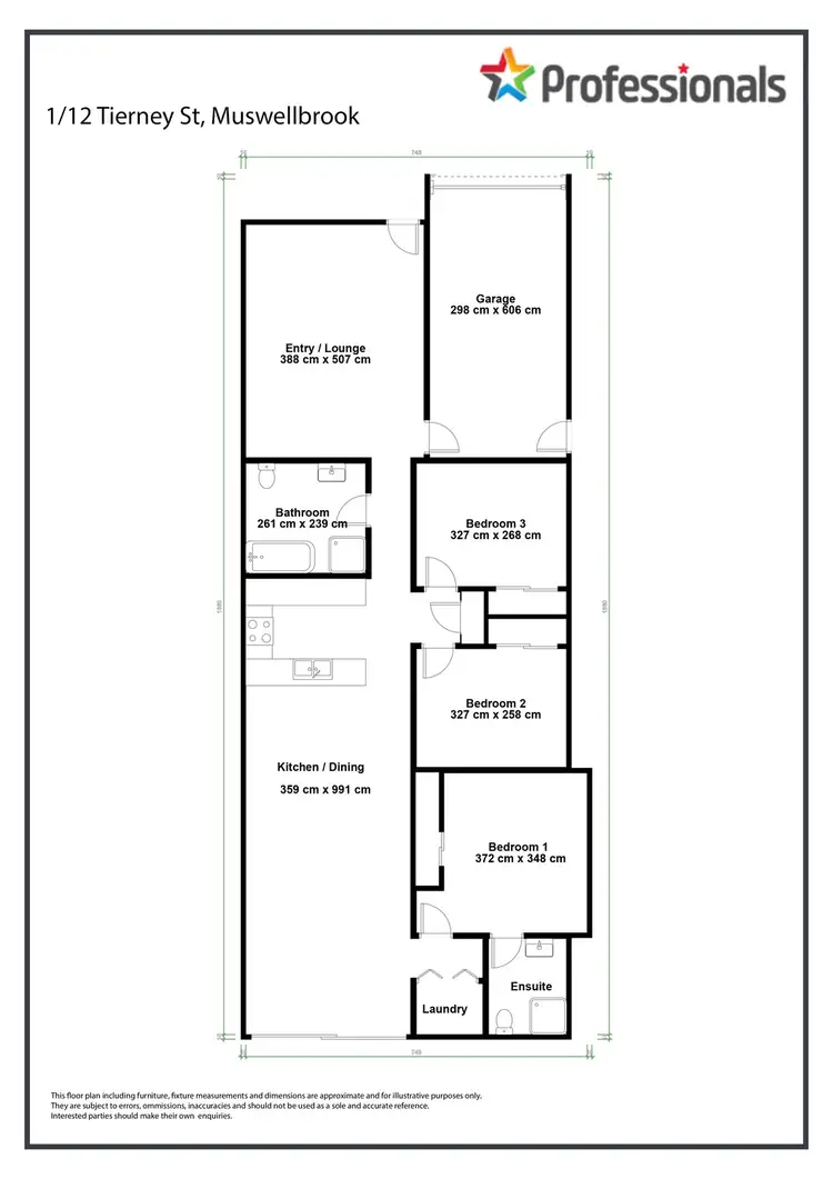 Floorplan of Homely semi-detached listing, 1 & 2/12 Tierney Street, Muswellbrook NSW 2333
