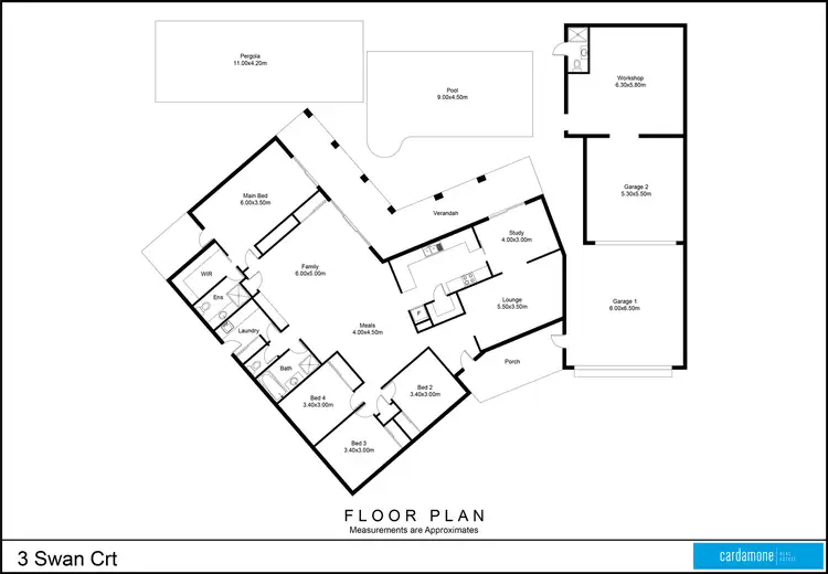 Floorplan of Homely house listing, 3 Swan Court, Shepparton VIC 3630