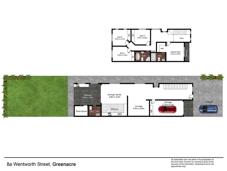 Floorplan of Homely semi-detached listing, 8A Wentworth Street, Greenacre NSW 2190