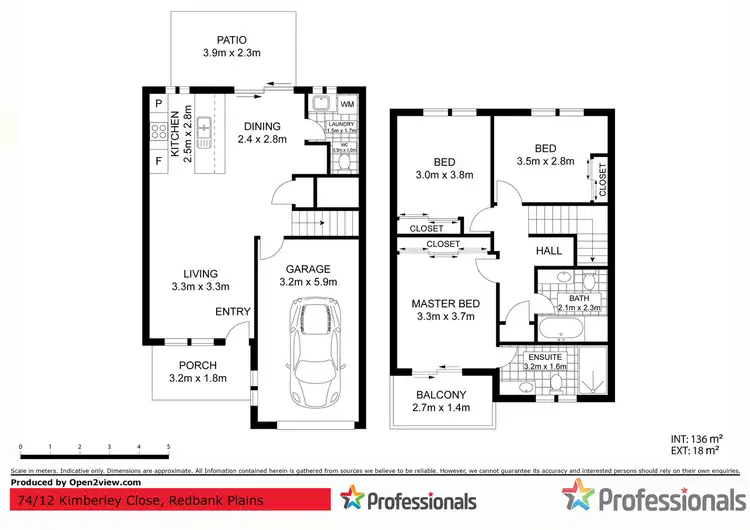 Floorplan of Homely townhouse listing, 74/12 Kimberley Close, Redbank Plains QLD 4301