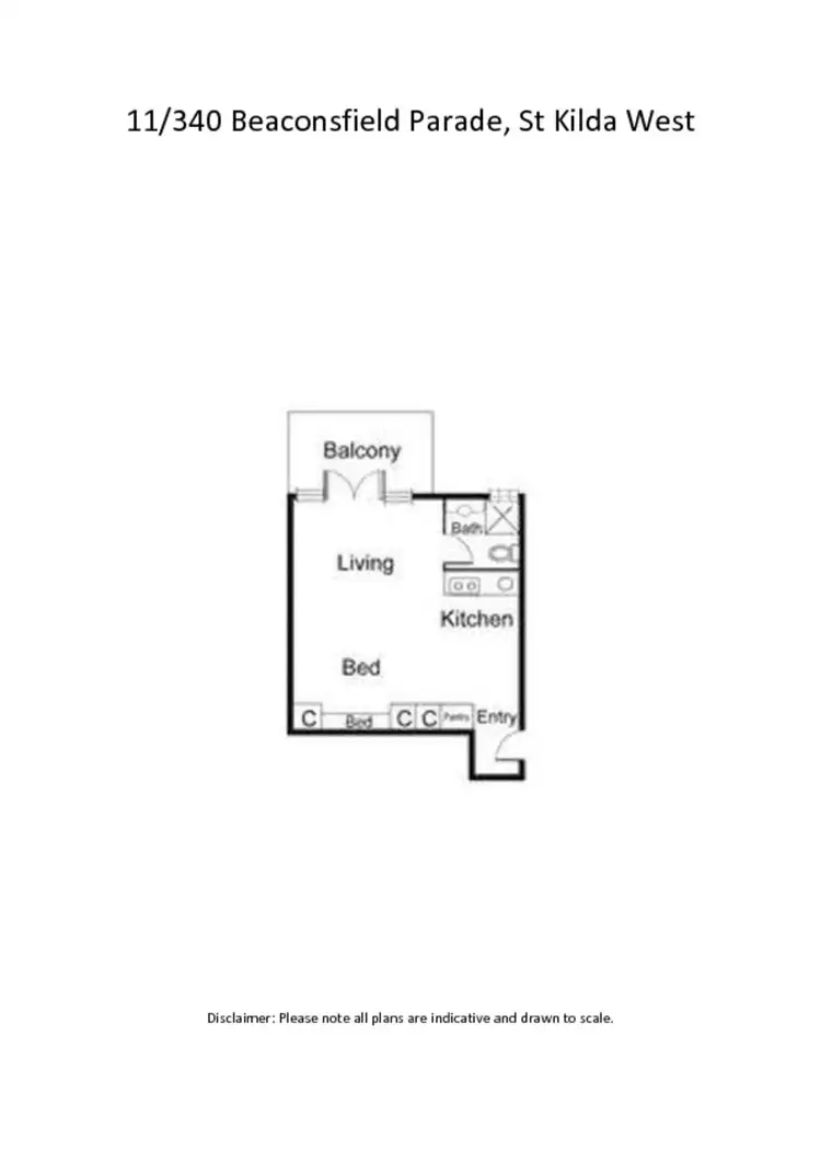 Floorplan of Homely studio listing, 11/340 Beaconsfield Parade, St Kilda West VIC 3182