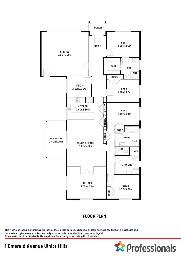 Floorplan of Homely house listing, 1 Emerald Avenue, White Hills VIC 3550