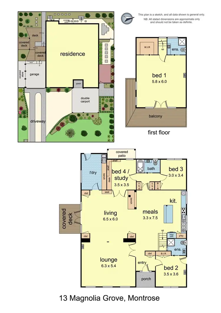 Floorplan of Homely house listing, 13 Magnolia Grove, Montrose VIC 3765
