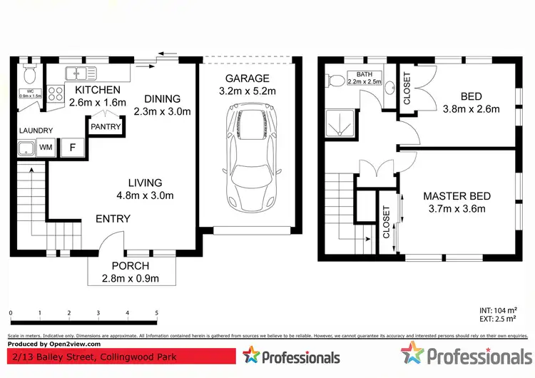 Floorplan of Homely townhouse listing, 2/13 Bailey Street, Collingwood Park QLD 4301