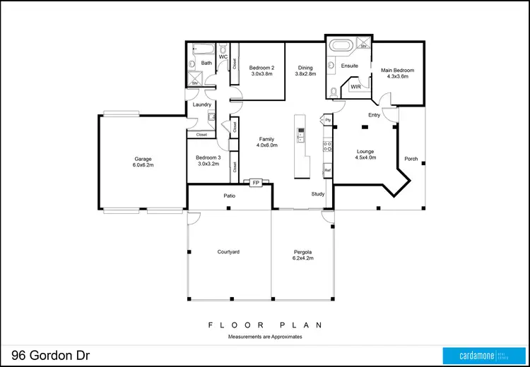 Floorplan of Homely house listing, 96 Gordon Drive, Kialla VIC 3631