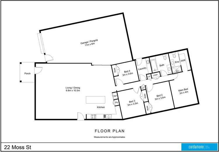 Floorplan of Homely house listing, 22 Moss Street, Numurkah VIC 3636