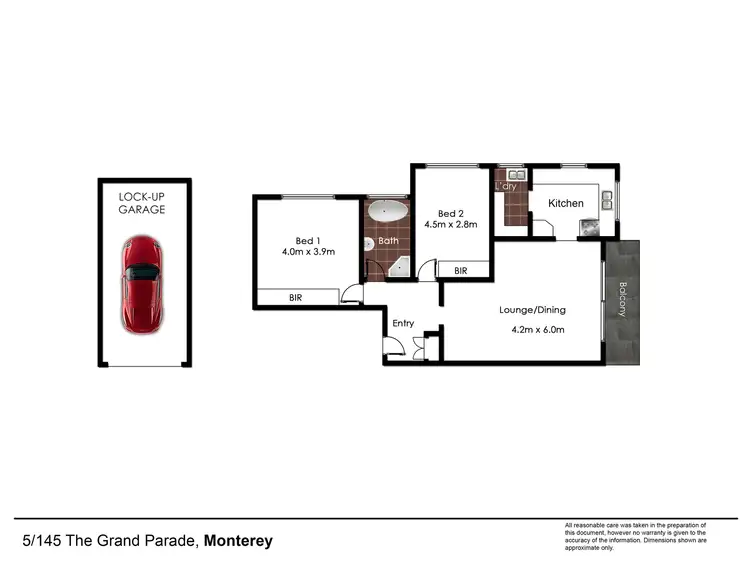 Floorplan of Homely apartment listing, 5/145-146 The Grand Parade, Monterey NSW 2217