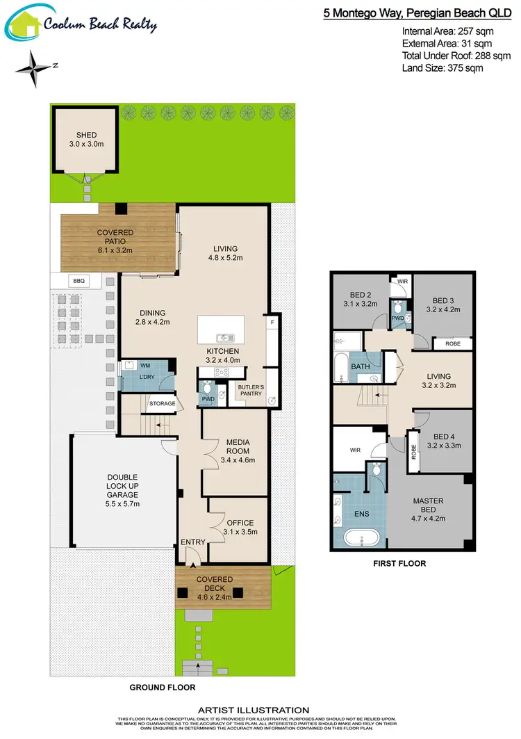 Floorplan of Homely house listing, 5 Montego Way, Peregian Beach QLD 4573