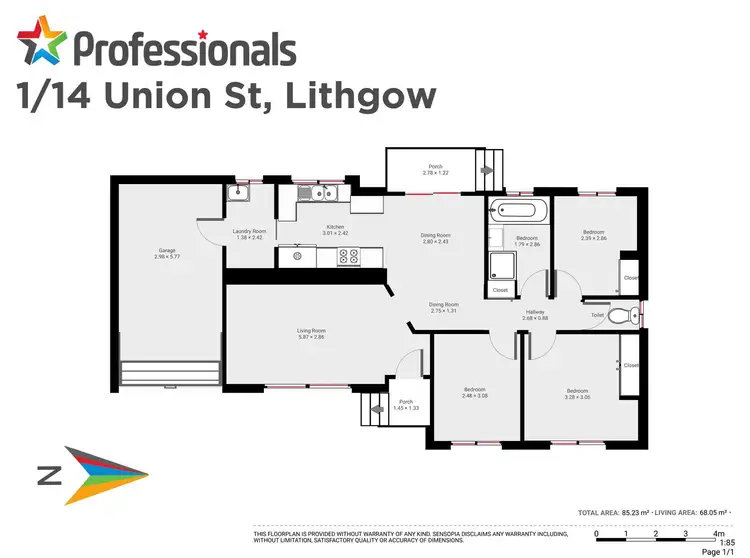 Floorplan of Homely unit listing, 14 Union Street, Lithgow NSW 2790