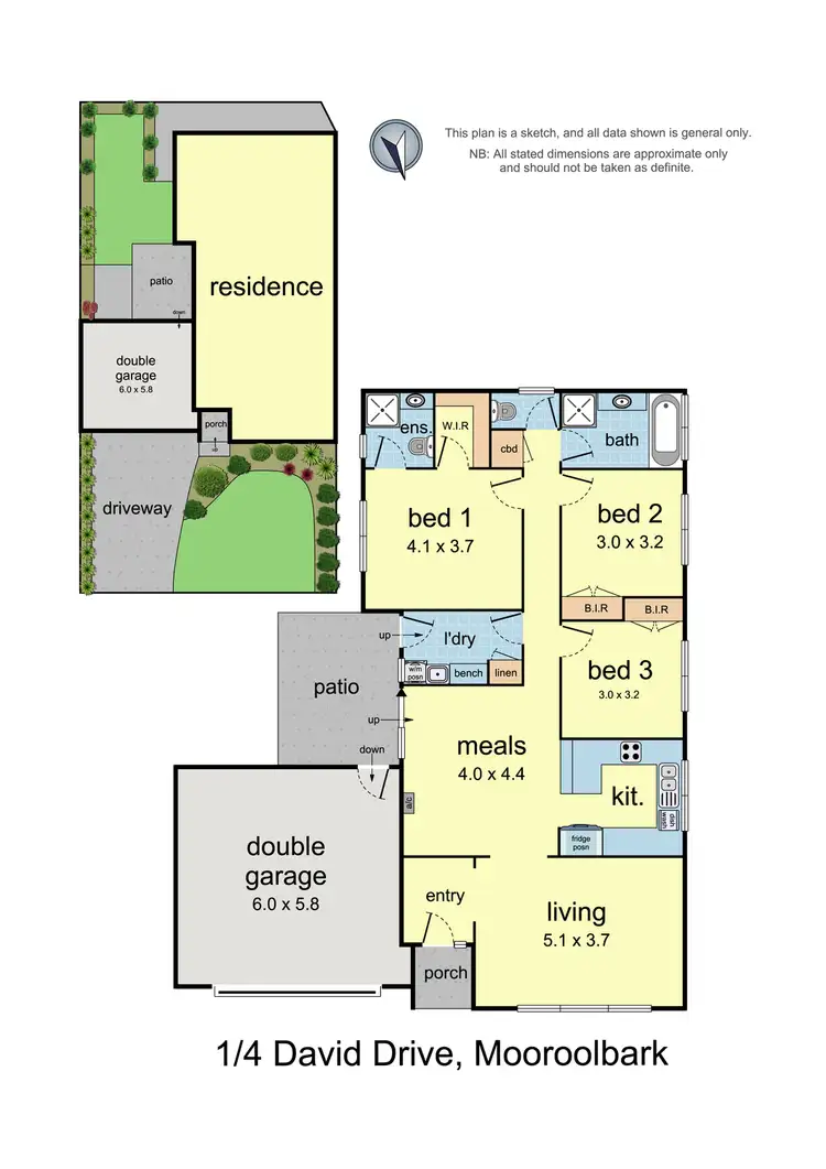 Floorplan of Homely unit listing, 1/4 David Drive, Mooroolbark VIC 3138