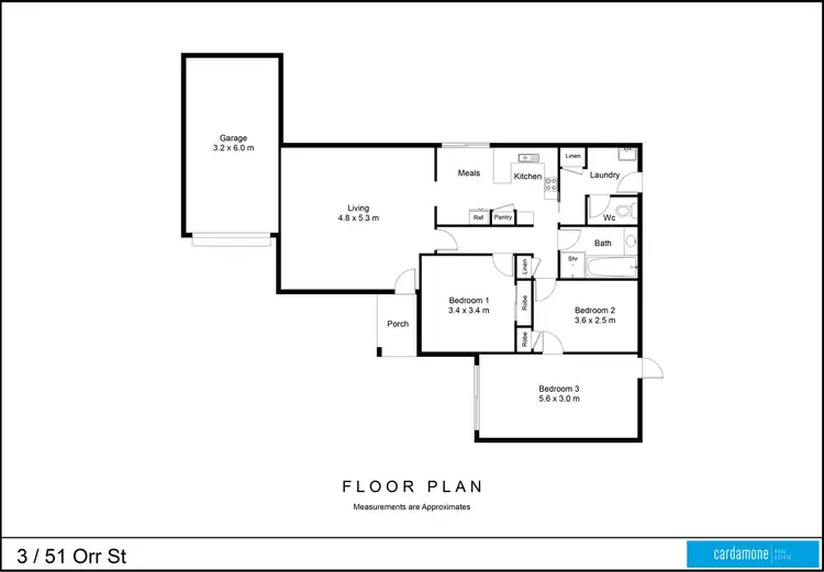 Floorplan of Homely unit listing, 3/51 Orr Street, Shepparton VIC 3630