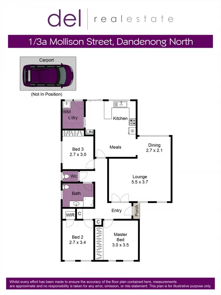 Floorplan of Homely unit listing, 1/3A Mollison Street, Dandenong North VIC 3175