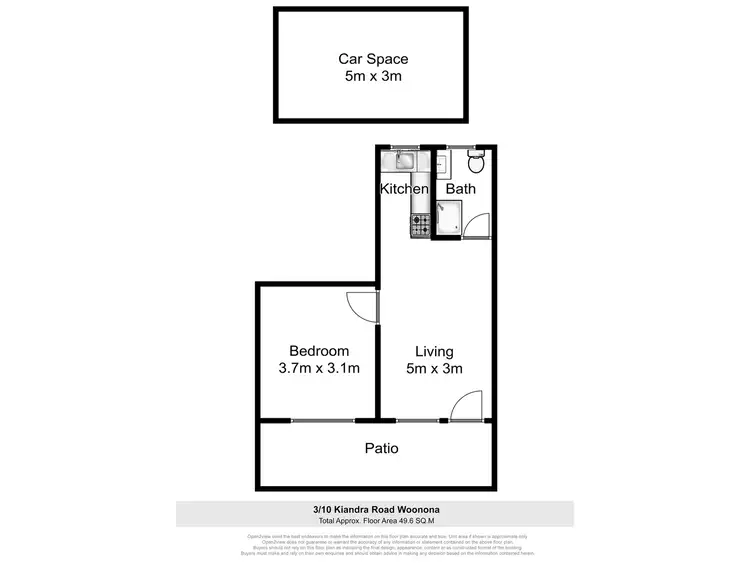 Floorplan of Homely unit listing, 3/10 Kiandra Road, Woonona NSW 2517